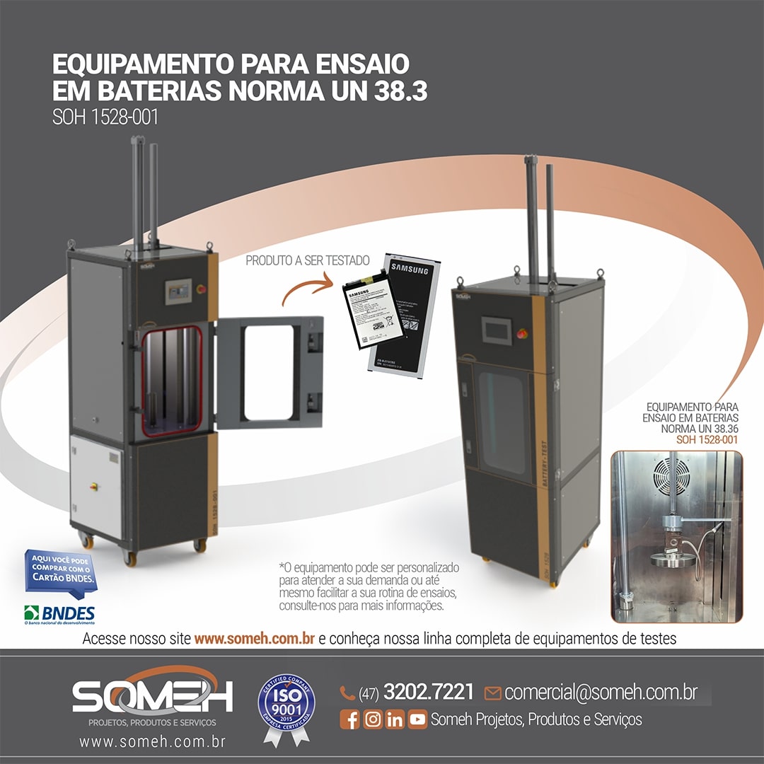 SOMEH EQUIPAMENTO PARA ENSAIO EM BATERIAS NORMA UN 38.3 SOH 1528-001