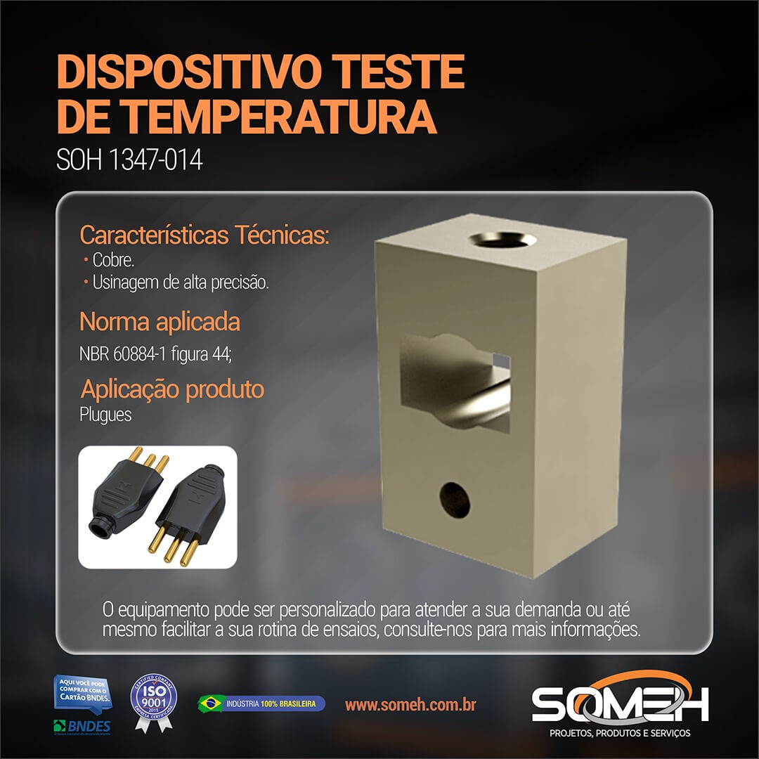 Dispositivo teste de temperatura NBR 60884 Fig. 44