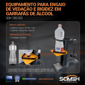 Máquina de Ensaio de Vedação e Rigidez em Garrafas de Álcool