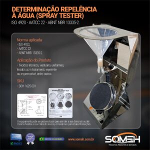 SOH 1625 Determinação Repelência À Água (Spray Tester) Portátil ISO 4920;333.2 - AATCC 22